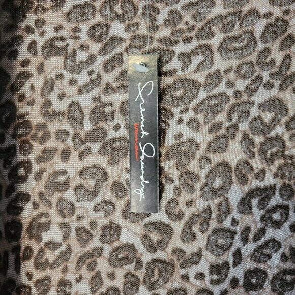 NWT French Laundry Animal Print Leopard Open Waterfall Long Cardigan Size 14/16 - Picture 3 of 8